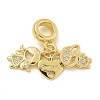 Rack Plating Brass Pave Cubic Zirconia European Dangle Charms KK-Z067-43G-1