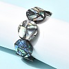 Natural Abalone Paua Shell Stretch Beaded Stretch Bracelets for Women BJEW-A151-01-3
