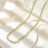 Brass Textured Cable Chain Necklaces NJEW-A042-12G-02-1