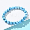Natural Apatite Round Beads Stretch Bracelets for Women BJEW-Z158-03J-03-2