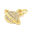 Rack Plating Brass Micro Pave Clear Cubic Zirconia Pendants KK-B093-20G-2