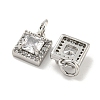 Brass Micro Pave Clear Cubic Zirconia Pendants KK-P275-32A-P-2