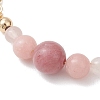 Natural Rhodochrosite Round Beads link Bracelets BJEW-JB13172-03-3