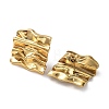 Ion Plating(IP) 304 Stainless Steel Textured Square Ear Studs for Women EJEW-P234-07G-2
