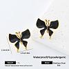 304 Stainless Steel Enamel Stud Earrings for Women VU1014-1-1