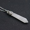 Natural Quartz Crystal Faceted Bullet Point Pendant Necklaces FS-WG32EE9-04-1