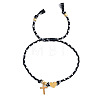 304 Stainless Steel Heart & Religious Cross Couple Bracelets PA4727-2-1