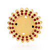Adjustable Flower Alloy & Iron Rhinestone Bezel Cup Ring Base with Rotatable Tray MAK-T012-04G-2