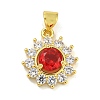 Flower Rack Plating Brass Micro Pave Cubic Zirconia Pendants KK-G513-92G-2