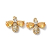 Brass Micro Pave Cubic Zirconia Bee Charms KK-A281-23G-02-1