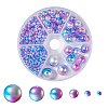 Rainbow ABS Plastic Imitation Pearl Beads OACR-YW0001-03F-1