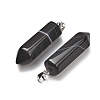 Natural Black Banded Agate Pendants GG-CBAA0EE-02P-15-3