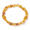 Natural Amber Chip Beads Stretch Bracelets for Women BJEW-JB13337-2