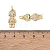 Brass Micro Pave Black Cubic Zirconia Pendants CU-CBA9AFC-01G-01-3