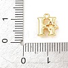 Brass Micro Pave Clear Cubic Zirconia Charms KK-Z151-18G-H-3