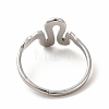 304 Stainless Steel Snake Adjustable Ring for Women RJEW-B027-25P-3