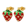 Brass Micro Pave Cubic Zirconia Stud Earrings EJEW-D322-05G-01-4