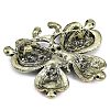 Zinc Alloy Colorful Rhinestone Brooch JEWB-U011-04AG-02-2