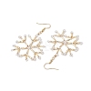 Glass Snowflake Dangle Earrings EJEW-MZ00253-02-4