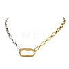 Duo Tone 304 Stainless Steel Hollow Cross Link Chain Necklaces for Women NJEW-JN06650-3