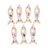 Printed Alloy Enamel Pendants RB-CBAA915-02G-1