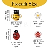 5Pcs Handmade 3D Bees Lampwork Beads & 50Pcs Flower Millefiori Glass Beads Sets LAMP-YW0001-63-3