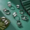 DICOSMETIC 18Pcs 9 Size 201 Stainless Steel Plain Band Ring for Men Women RJEW-DC0001-07B-2