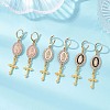 Alloy Enamel Hoop Earrings EJEW-JE06921-1