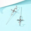 Viking Knot 316 Stainless Steel Ear Wrap Crawler Hook Earrings AJEW-C044-19AS-2