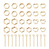 48Pcs 6 Style Brass Bead Frame KK-SW0001-06-12