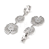 Left and Right Hollow Flower 304 Stainless Steel Dangle Earrings EJEW-L283-089P-2