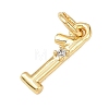 Brass Micro Pave Clear Cubic Zirconia Charms KK-P339-27G-01-2