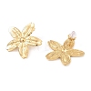 Flower 304 Stainless Steel Stud Earrings for Women EJEW-Z065-12G-02-2