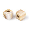 Two Tone Opaque Acrylic European Beads OACR-N157-06-2