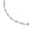 304 Stainless Steel Dapped Chain Necklace for Men Women NJEW-E076-02P-2