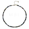 Bohemian 5mm Natural Indian Agate Round Beaded Necklaces for Women MF9684-9-1