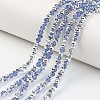Electroplate Transparent Glass Beads Strands EGLA-A034-T3mm-M03-1