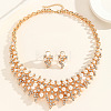 Alloy Rhinestone Stud Earrings & Necklaces Sets for Women WG2F80A-01-2