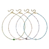 8MM Round Cat Eye and AB Color Plated Glass Faceted Rondelle Beaded Necklaces NJEW-JN06687-2