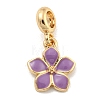 Rack Plating Alloy Enamel Flower European Dangle Charms FIND-B034-55G-05-1