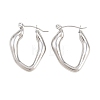 Hollow Nuggets 304 Stainless Steel Hoop Earrings EJEW-P345-05P-2