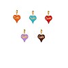 Heart with Word Love Charms 304 Stainless Steel Enamel Pendants STAS-OY004-10G-1