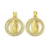 Brass Micro Pave Cubic Zirconia Pendants KK-H472-53F-G-1