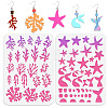 2Pcs 2 Style PET Plastic Earring Handwork Template DIY-WH0571-006-1