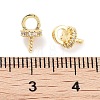 Brass Clear Cubic Zirconia Peg Bails KK-P271-12G-3