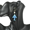 304 Stainless Steel with Glass Cylinder Seed Beads Dangle Earrings EJEW-MZ00815-02-5