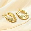 Two-layer Oval Brass Enamel Hoop Earrings EJEW-S252-03C-G-3