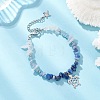 Natural Mixed Gemstone Chip Beaded Bracelest BJEW-JB12976-01-1