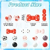 33Pcs 5 Styles Silicone Focal Beads SIL-YW0002-58-3