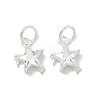 925 Sterling Silver Pave Clear Cubic Zirconia Star Charms STER-H119-03S-1